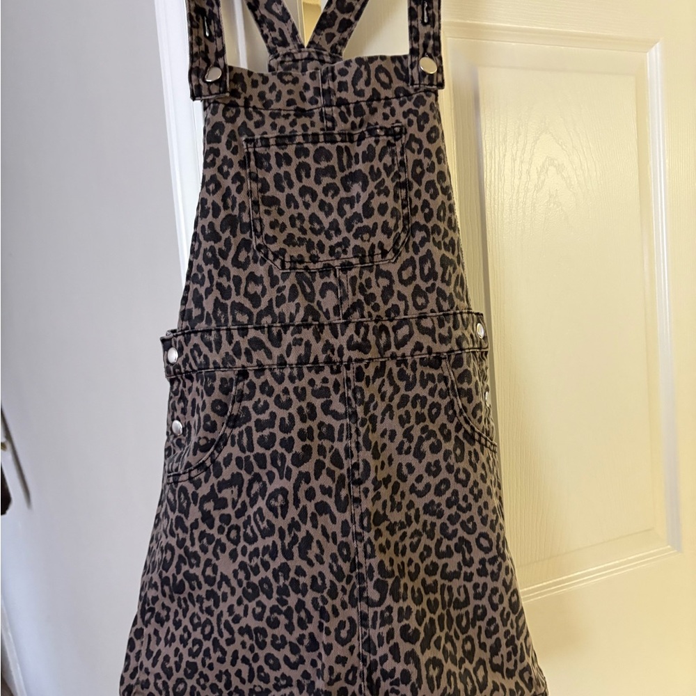 Brown and Black Leopard Print Mini Dress